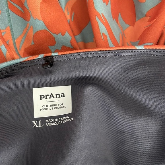 Prana Orange and Blue Floral Midi Dress - Picture 2 of 5